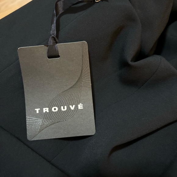 Trouve Women's Small Open Front Waterfall‎ Draped Split Pocket Blazer Jacket - Picture 8 of 9